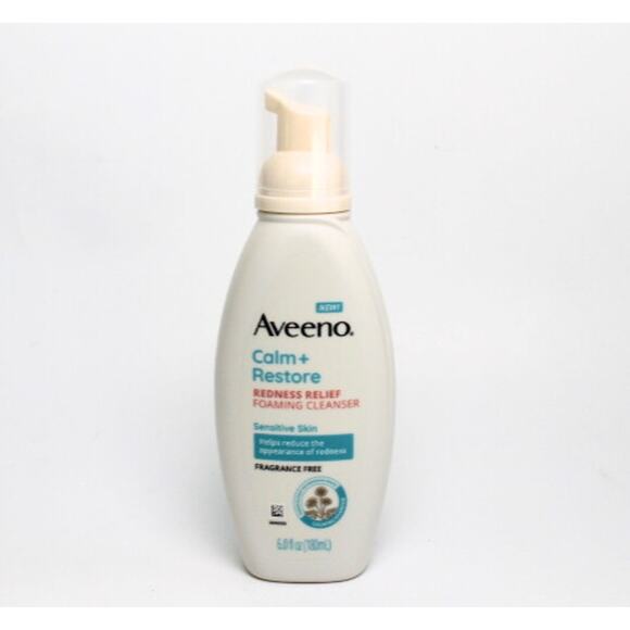 Aveeno Calm + Restore Redness Relief Foaming Cleanser Sensitive Skin 6oz - Picture 1 of 5